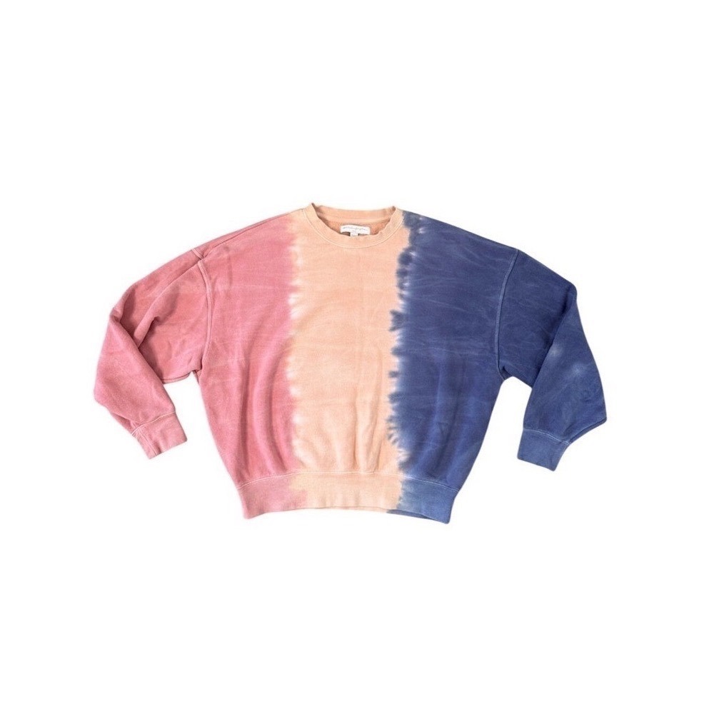 Spiritual Gangster Tie Dye Cotton Sweatshirt Pink Blue Oversized Small